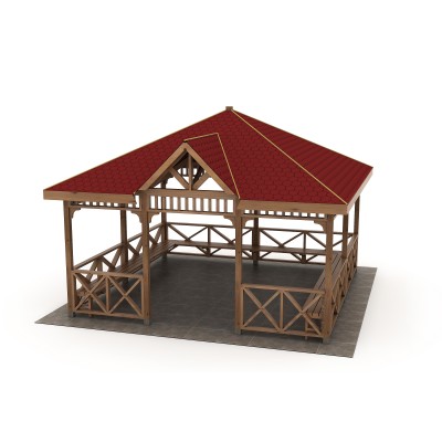 18 K Wooden Square Gazebo